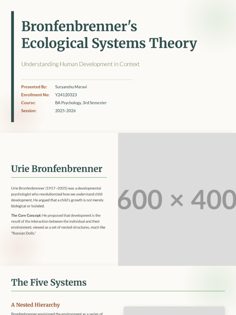 Bronfenbrenner Ecological Theory | PDF