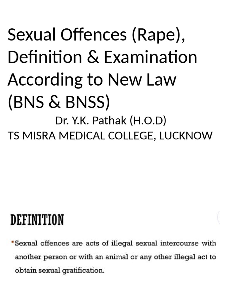 Rape Definition & Examination Guidelines | PDF