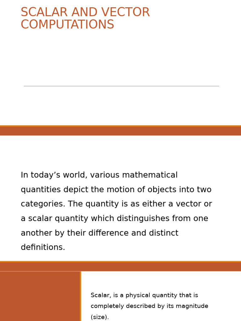 Scalar and Vector Computations Guide | PDF | Euclidean Vector | Quantity