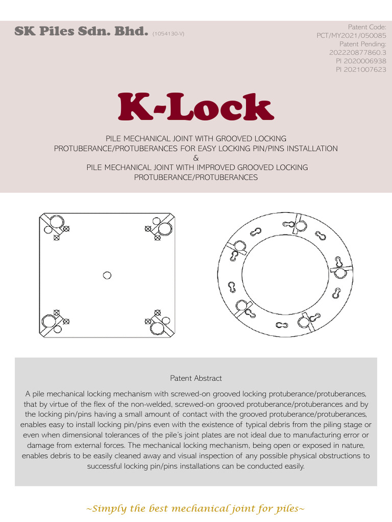 K-Lock Mechanical Pile Joint System | PDF | Welding | Construction