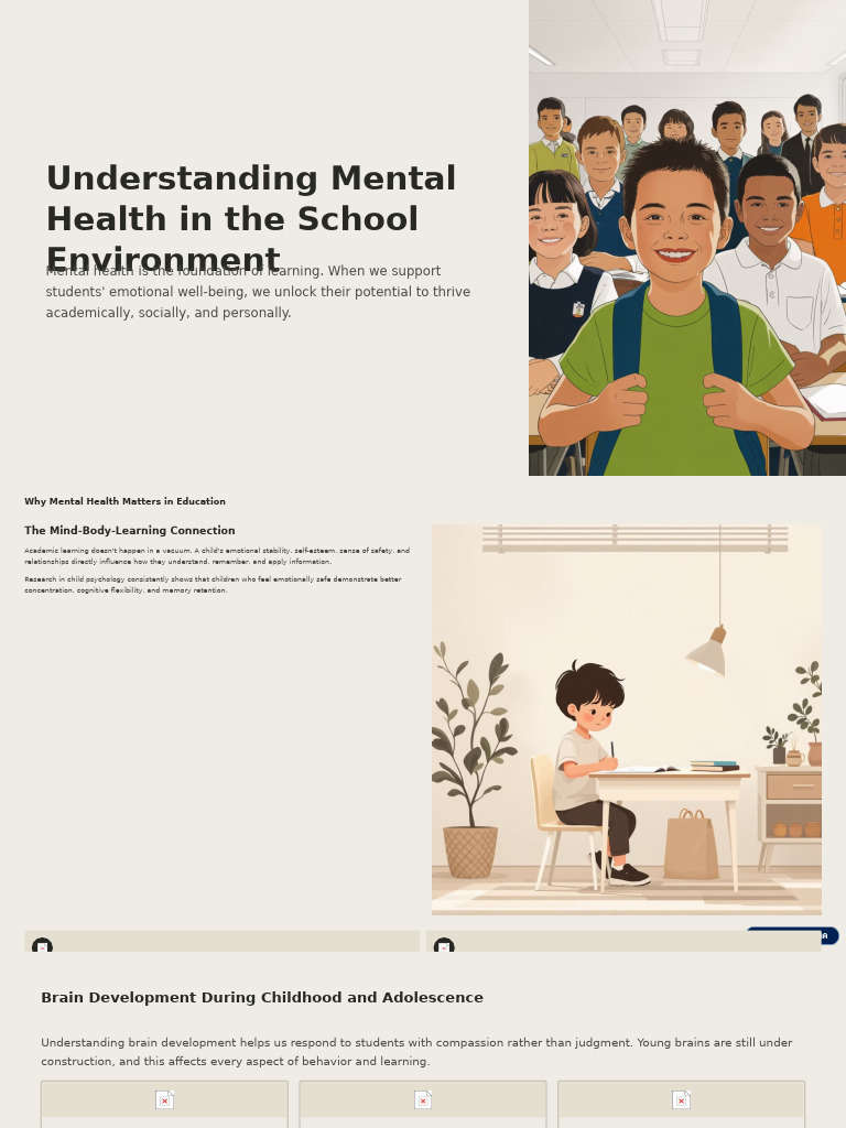 Mental Health in Schools: Key Insights | PDF | Mental Health | Mental ...