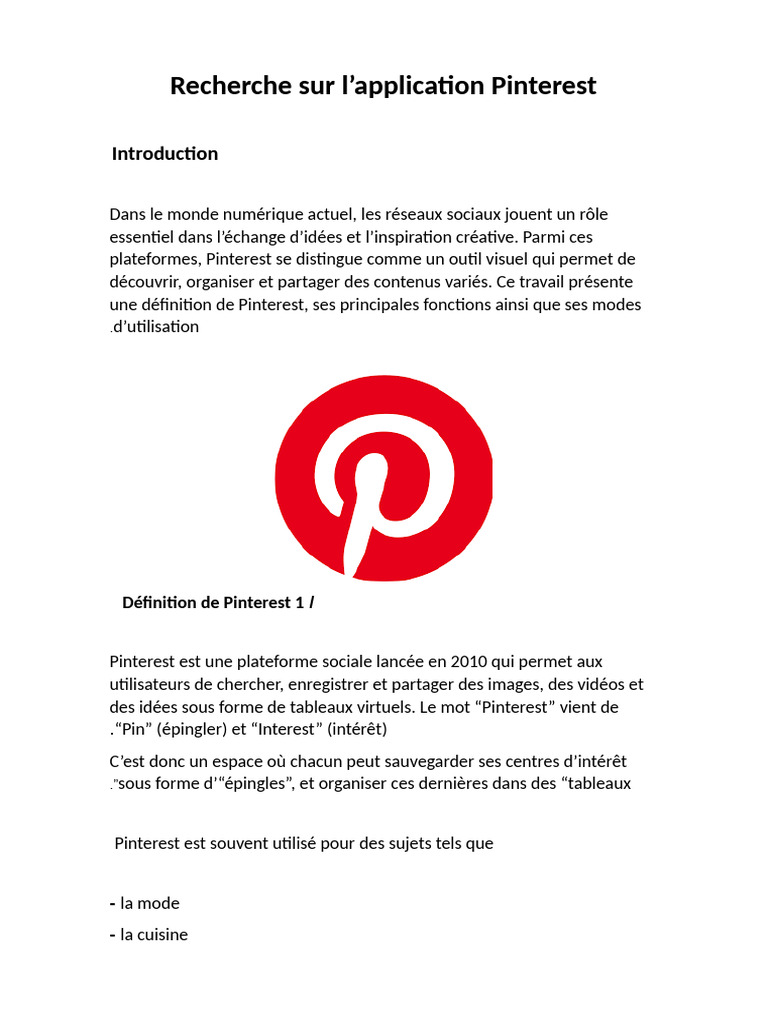 Guide complet sur l'utilisation de Pinterest | PDF | Réseautage social ...