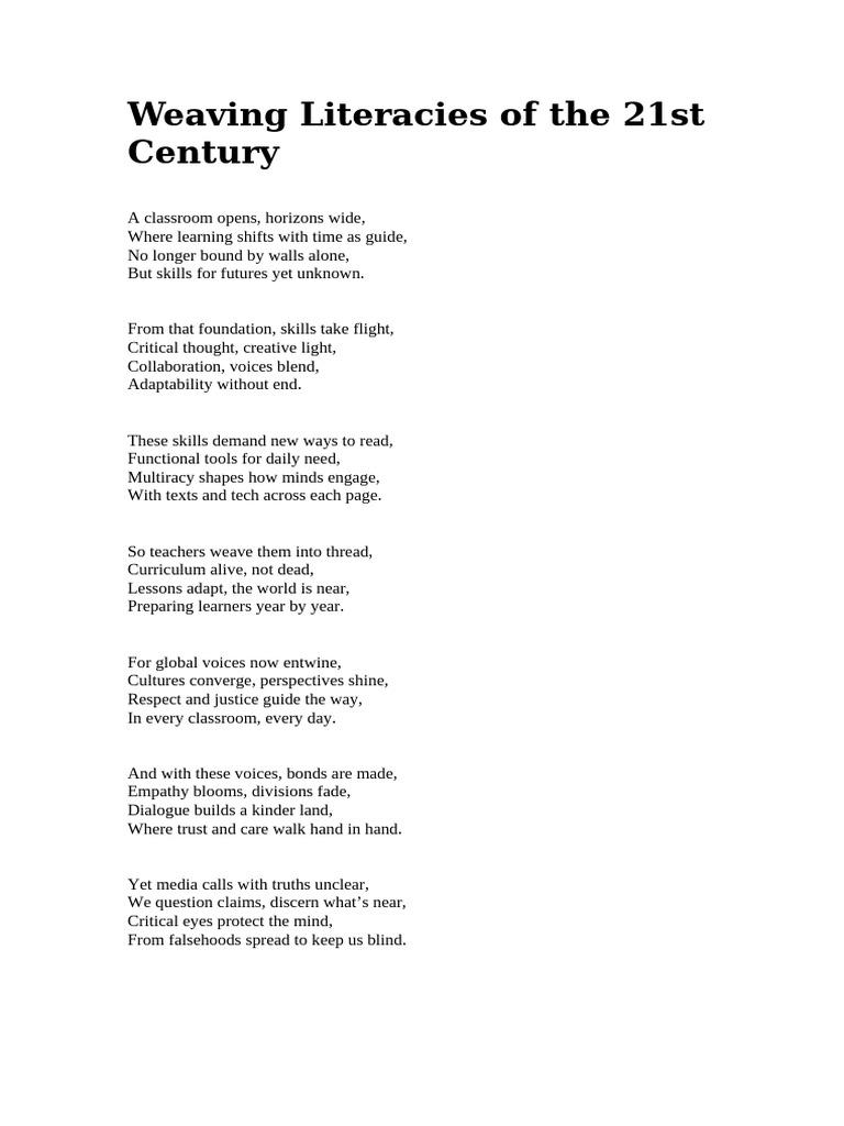 21st Century Literacy Skills in Education | PDF
