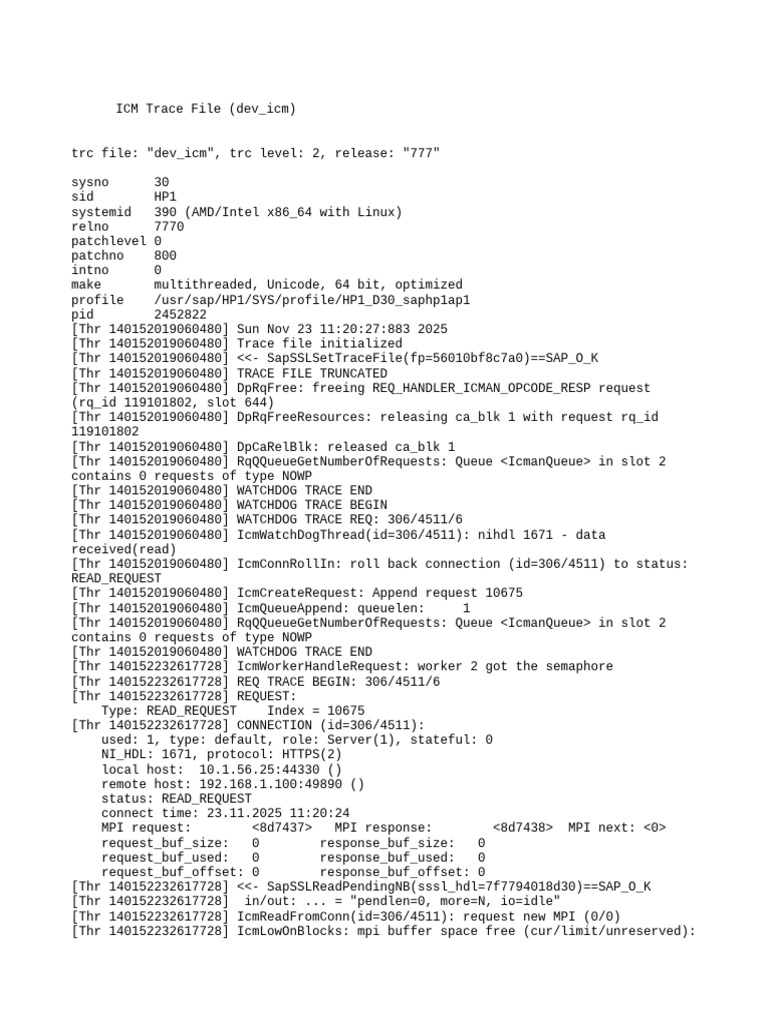 ICM Trace File Analysis for SAP | PDF | Transport Layer Security ...