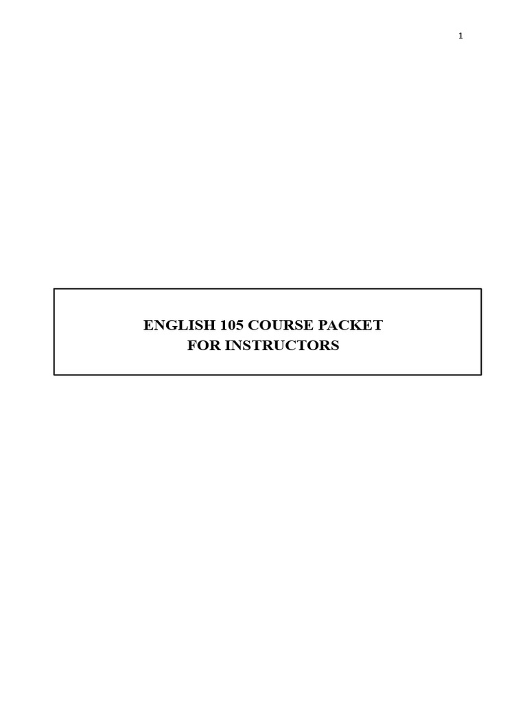 English 105 Instructor Course Guide | PDF | Leonardo Da Vinci | Argument