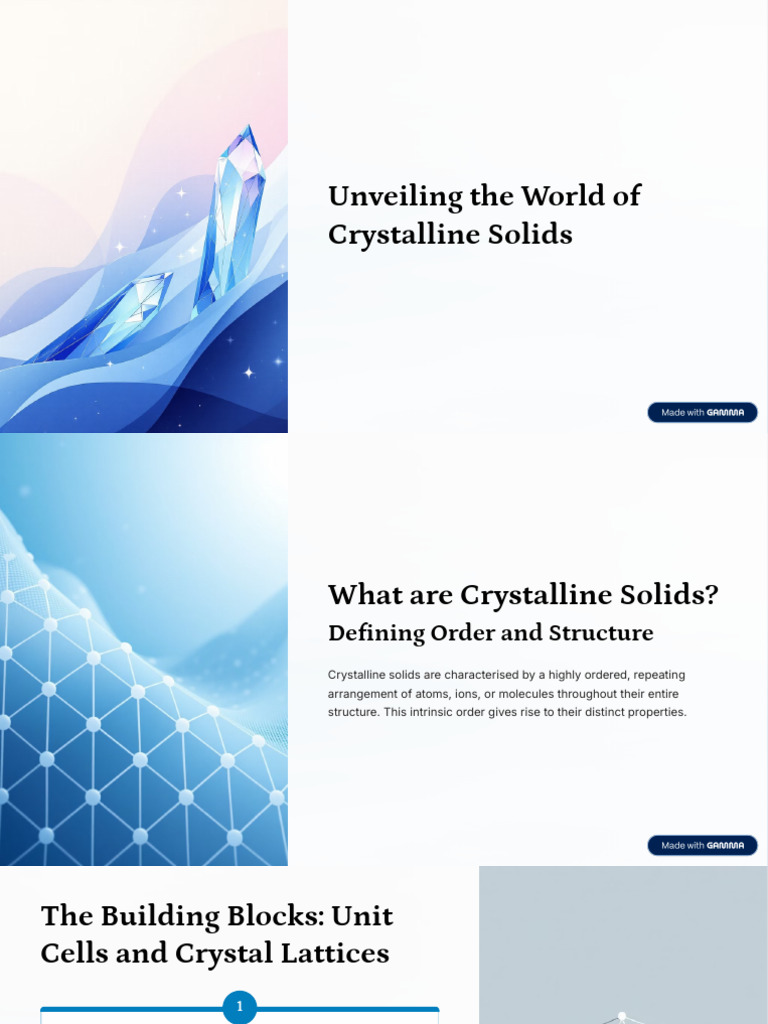 Unveiling The World of Crystalline Solids | PDF | Solid | Crystal