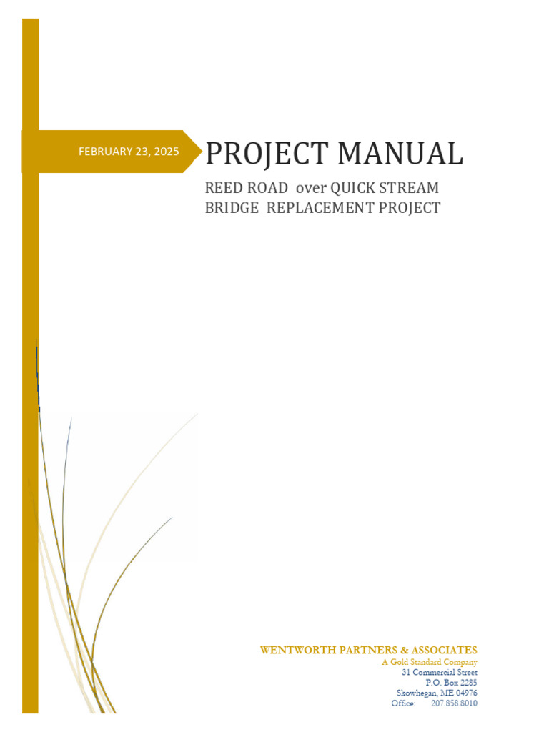 Reed Road Bridge Replacement Project | PDF | Surety | Indemnity