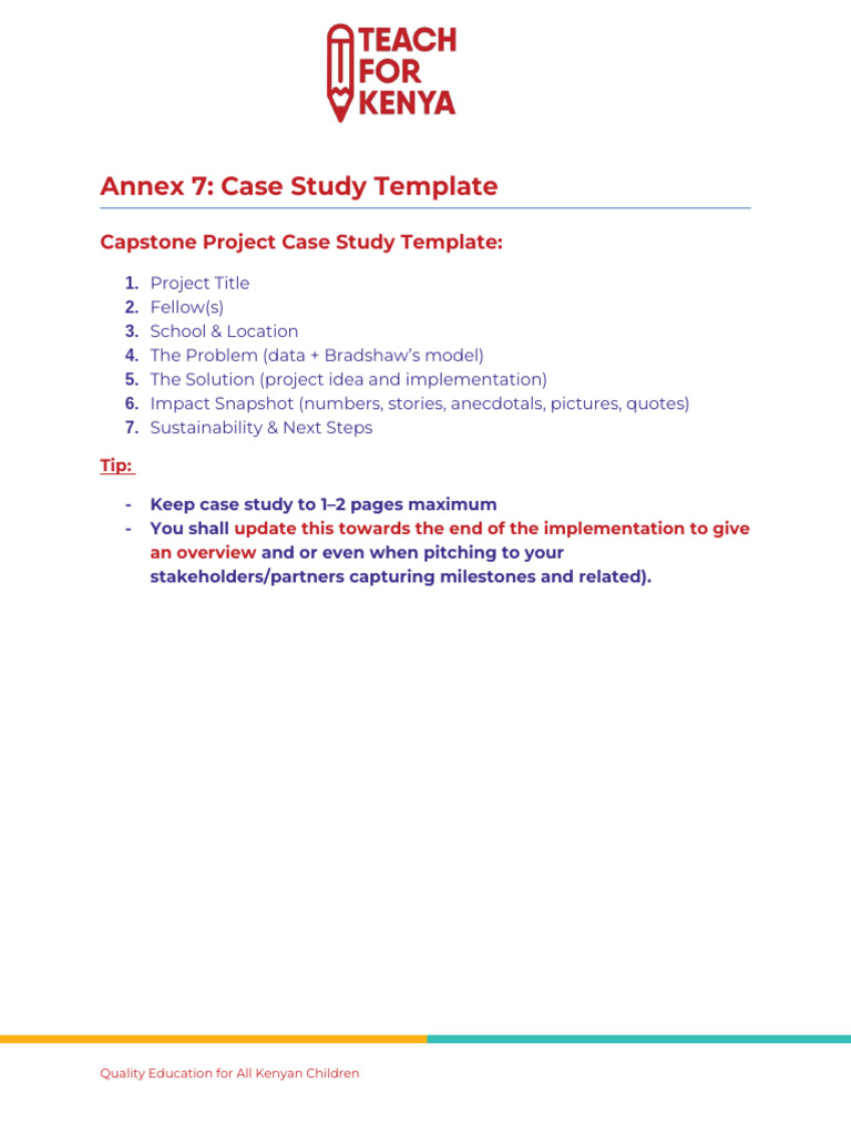 Case Study Template for Capstone Projects | PDF