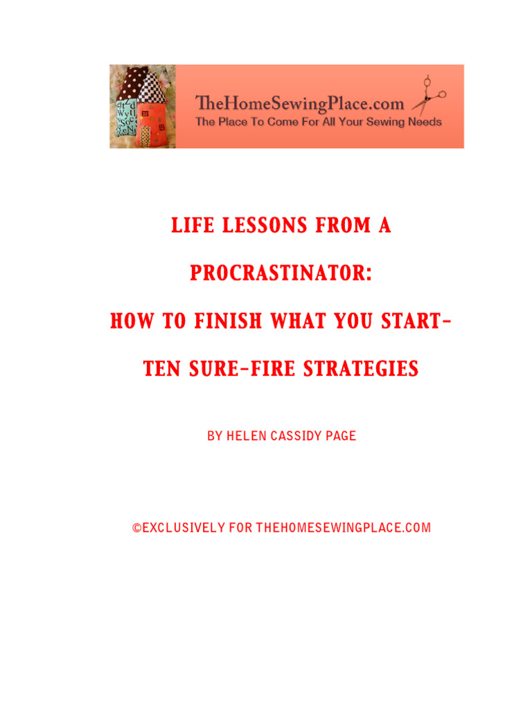 Finish What You Start: Procrastination Strategies | PDF