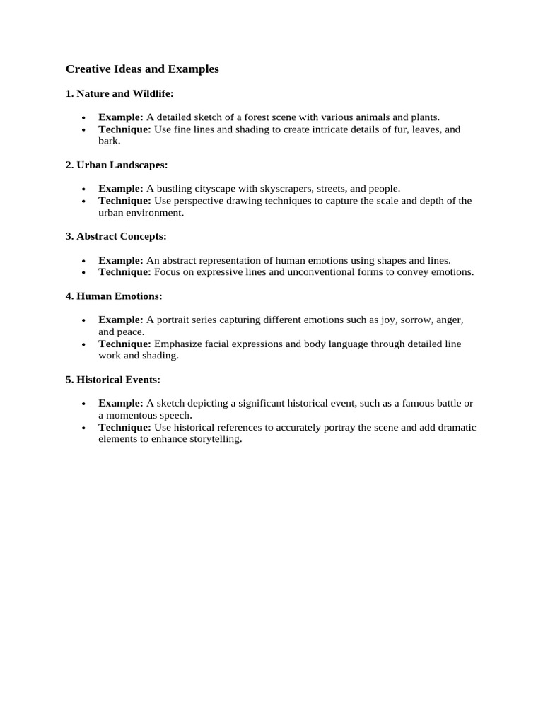 Creative Ideas and Examples | PDF