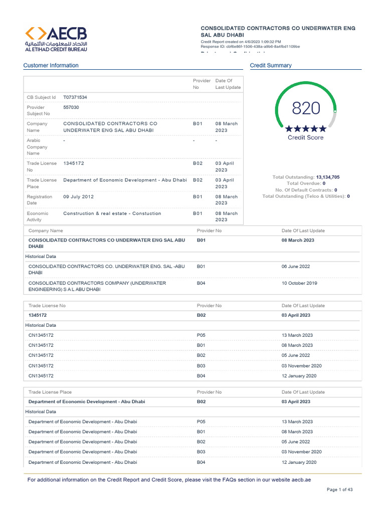 Credit Summary for Consolidated Contractors | PDF | Credit | Finance ...