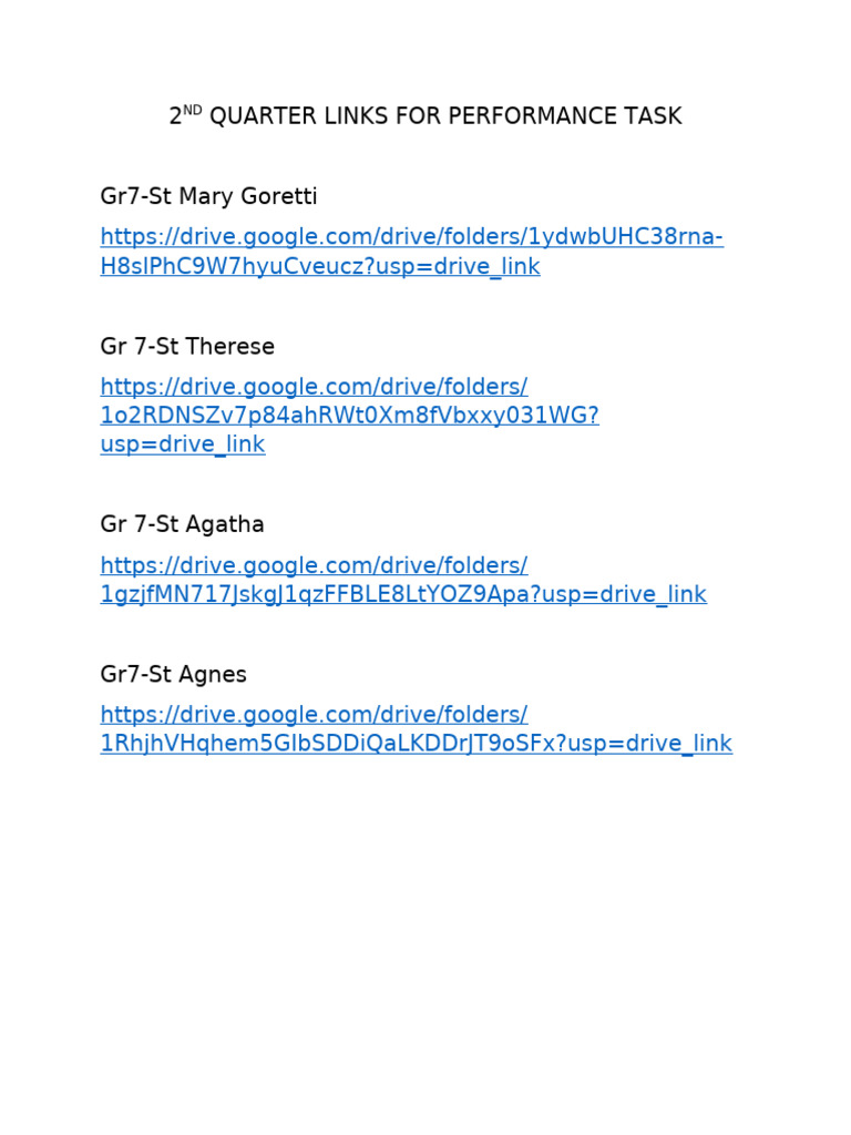 Gr7 Performance Task Links Q2 | PDF