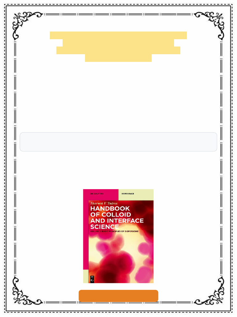 Handbook of Colloid and interface science Basic Principles of ...