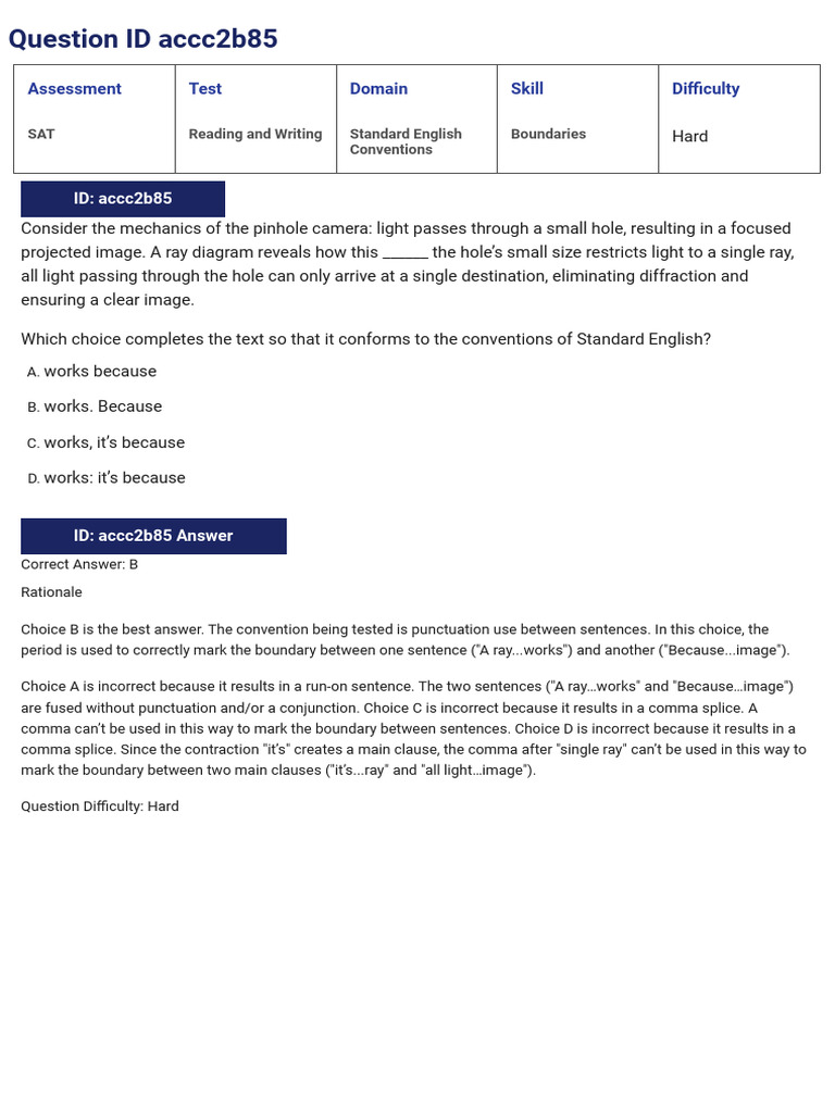 SAT English Conventions Practice Questions | PDF | Comma | Grammatical ...