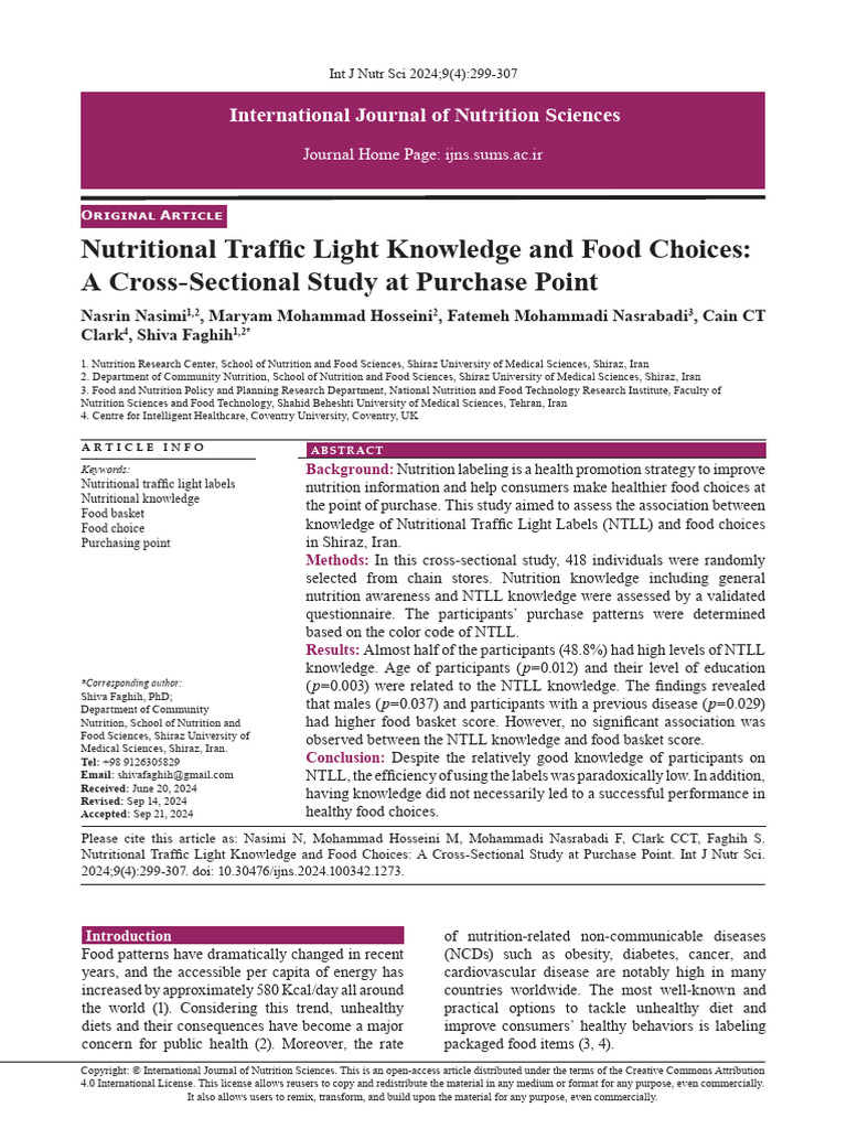 IJNS - Volume 9 - Issue 4 - Pages 299-307 | PDF | Body Mass Index | Obesity