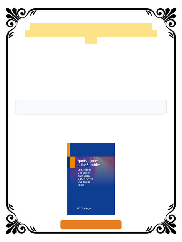 Sports Injuries of The Shoulder Lennard Funk Ebook Full Corrected PDF ...