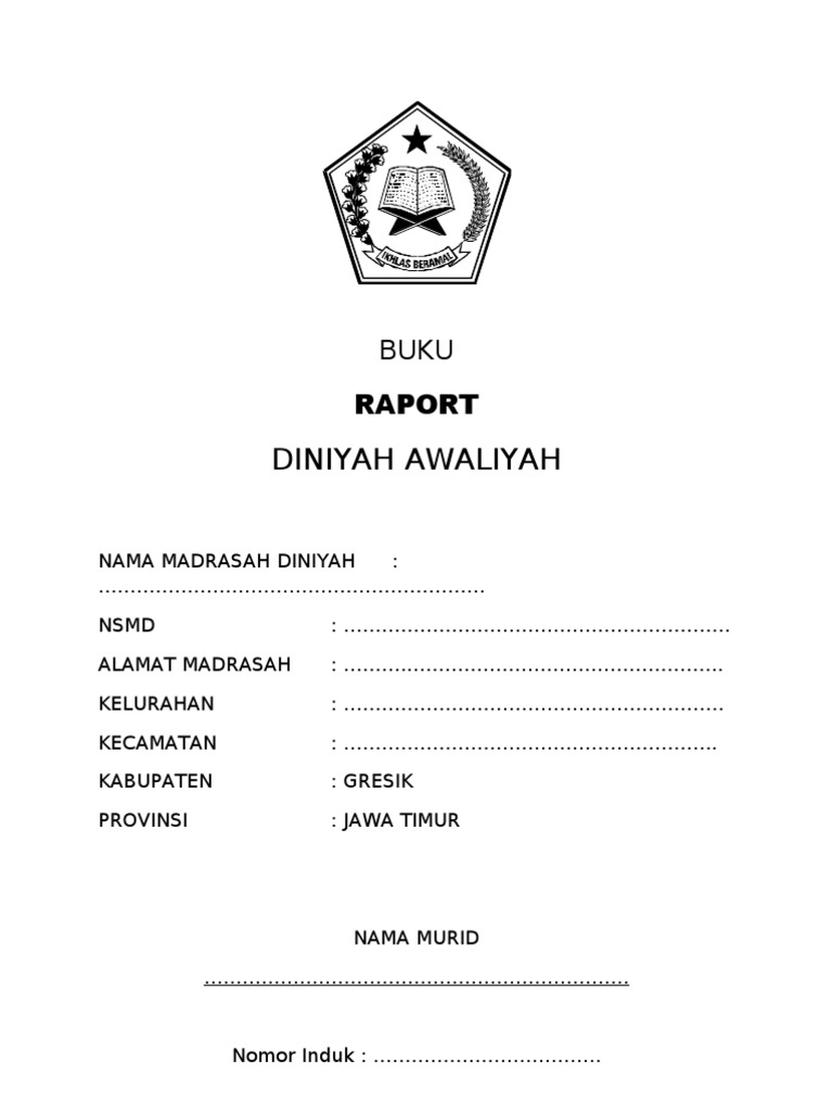 Contoh Raport Diniyah Raga Soal