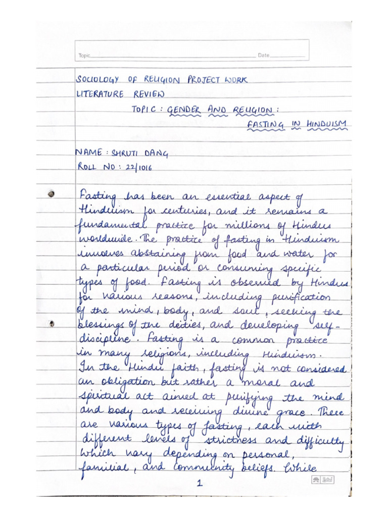 Sociology of Religion Project Work | PDF