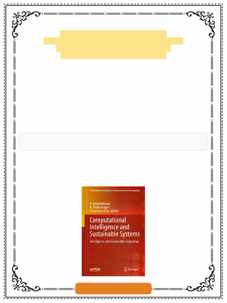 Computational Intelligence and Sustainable Systems Intelligence and ...
