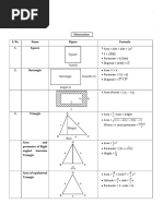 Mensuration Formulas for 2D and 3D | PDF