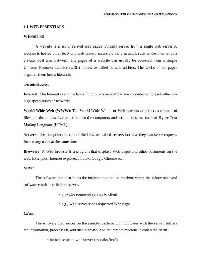 Web Essentials: Understanding Websites & Internet | PDF | World Wide ...