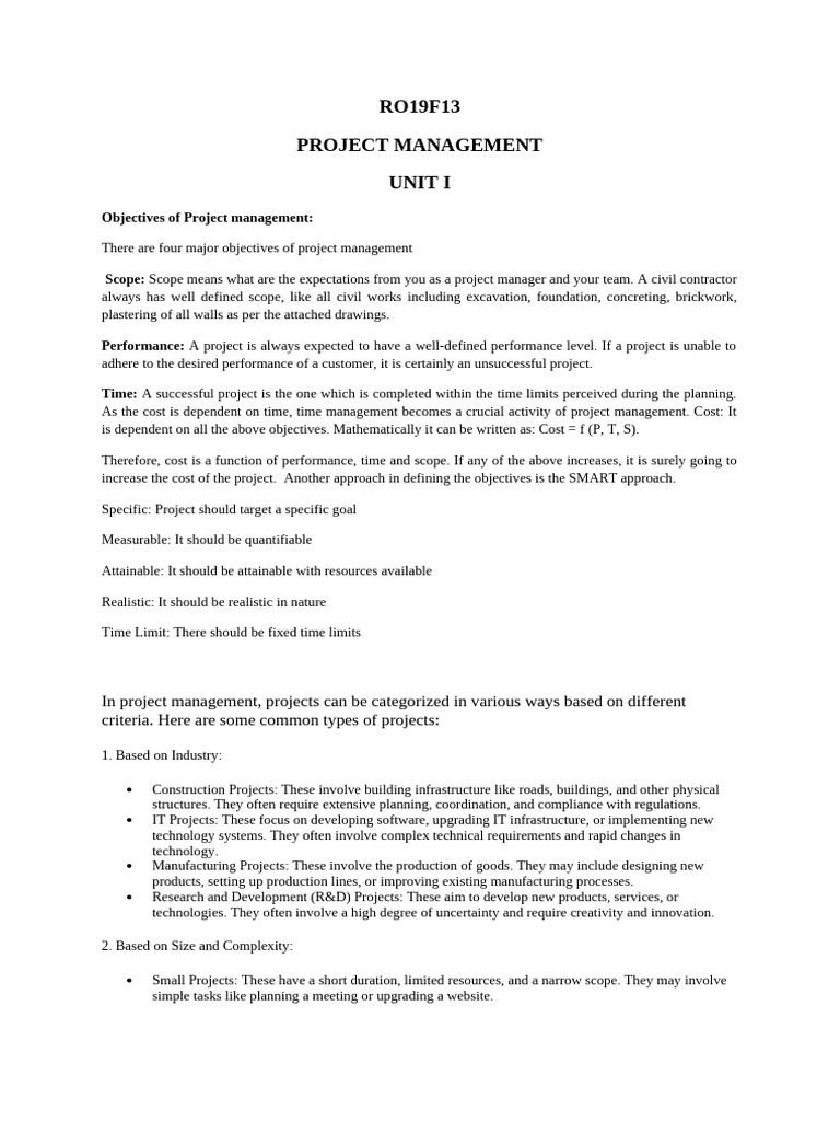Project Management Objectives & Phases | PDF | Project Management
