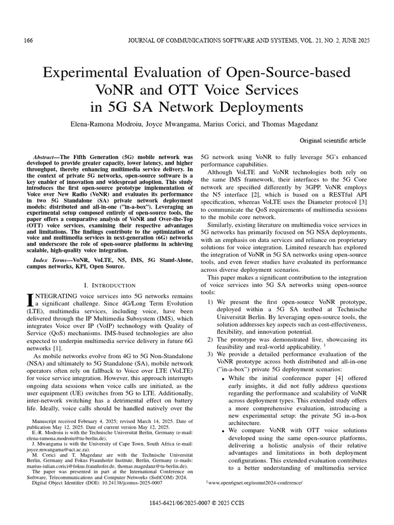 VoNR Performance in 5G SA Networks | PDF | Ip Multimedia Subsystem ...