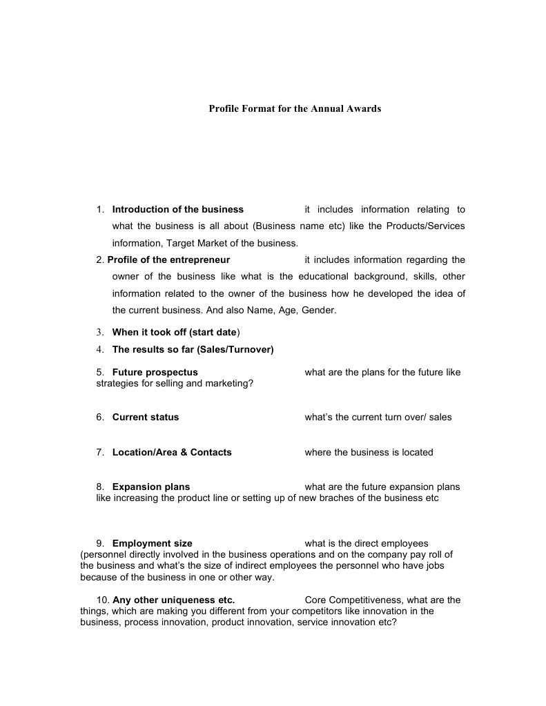 Format of Company Business Profile4 | PDF
