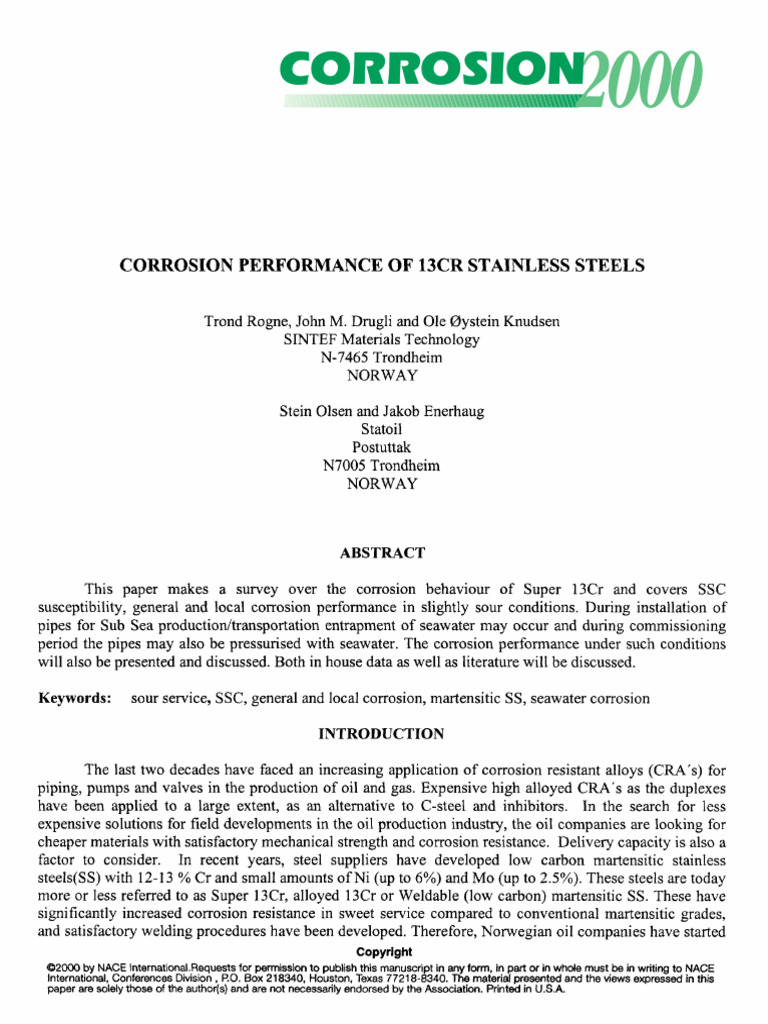 NACE-00152 | PDF | Corrosion | Stainless Steel