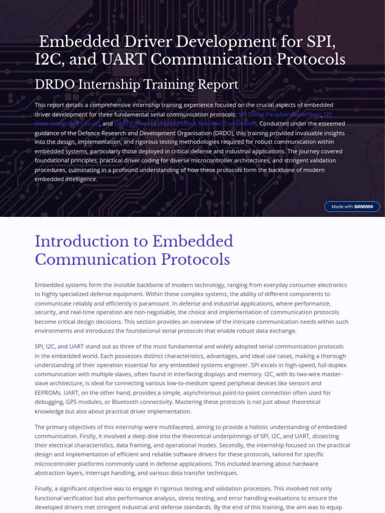 Embedded Driver Development for SPI, I2C, UART | PDF | Embedded System ...