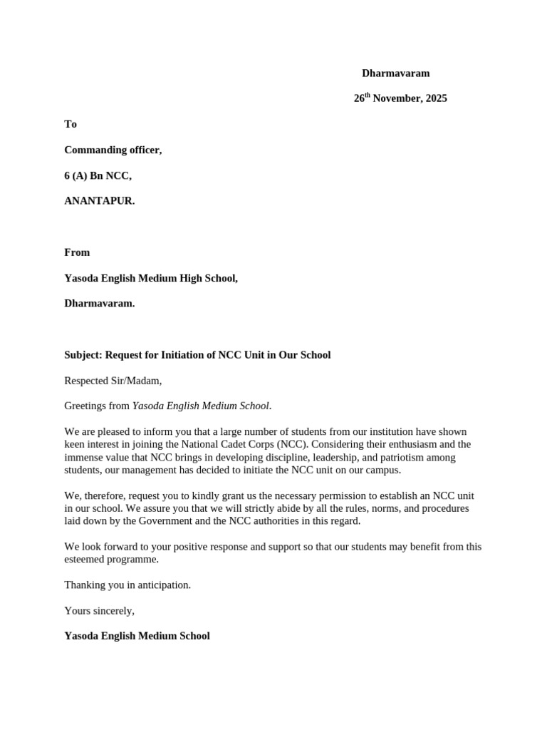 NCC Letter | PDF