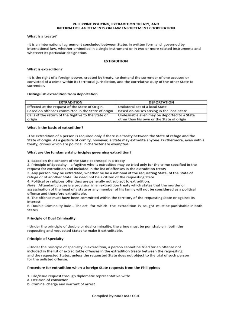 Comparative-INTERPOL-ASEANAPOL-AND-MODEL-COUNTRIES | PDF | Extradition ...
