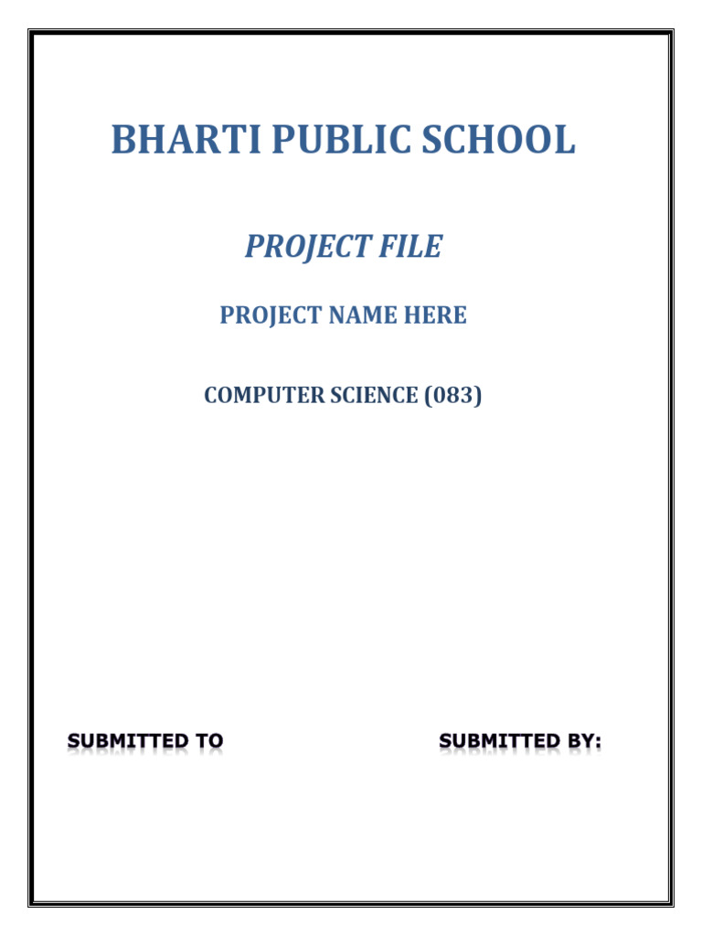 Bharti Public School: Project File | PDF