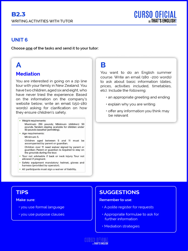 b23 Writing Task U6 | PDF