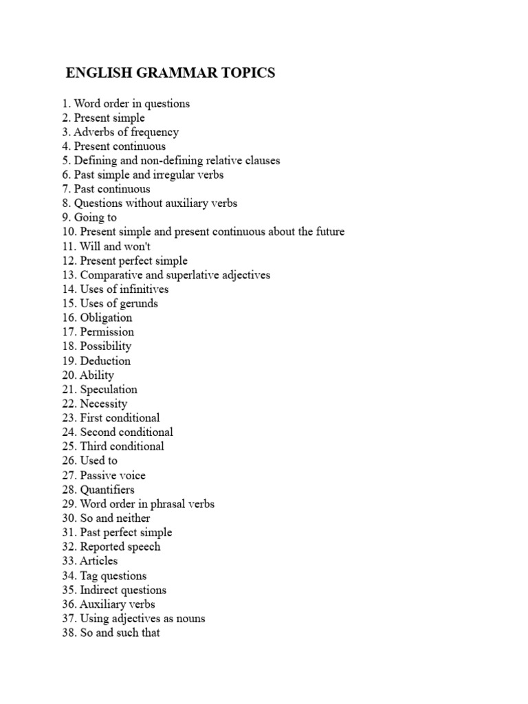 Comprehensive English Grammar Guide | PDF