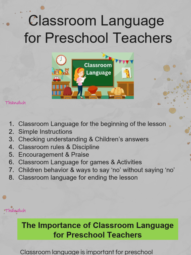 Essential Classroom Language for Preschoolers | PDF | Reinforcement ...