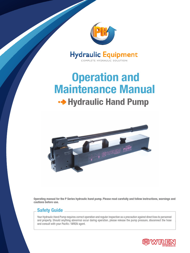 Hydraulic Hand Pump Operation Manual | PDF | Pump | Piston