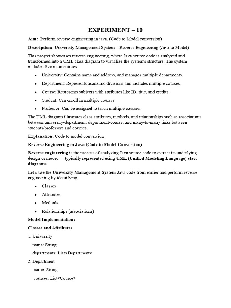Java Reverse Engineering UML Diagram | PDF