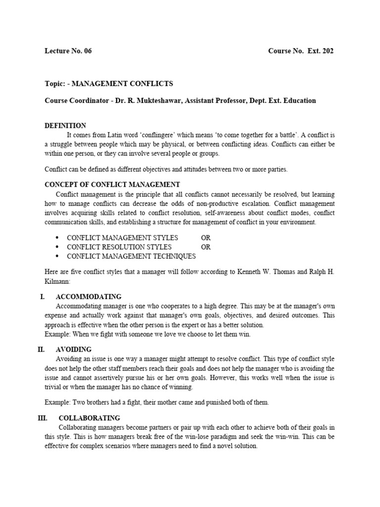Understanding Management Conflicts | PDF | Conflict (Process) | Aggression