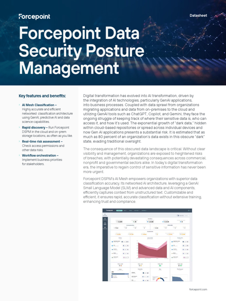 Forcepoint DSPM: AI-Driven Data Security | PDF | Computer Security ...
