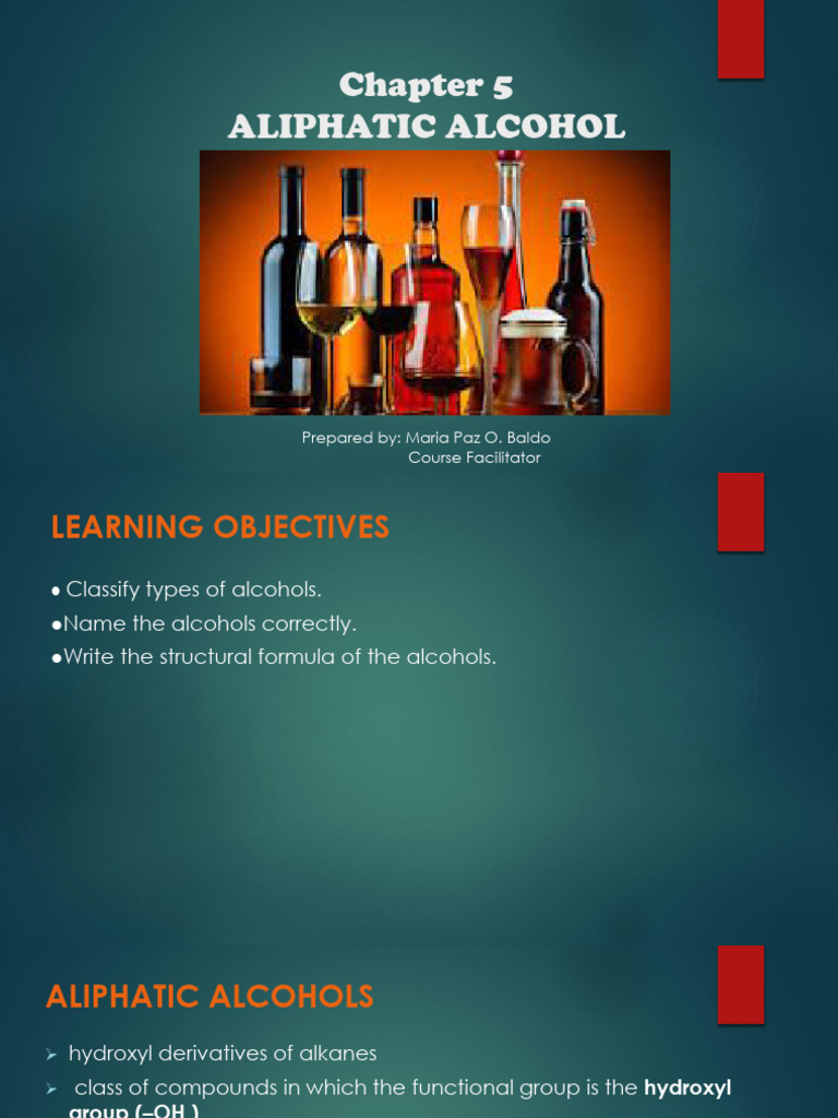Aliphatic Alcohols: Types and Nomenclature | PDF | Ethanol | Aldehyde
