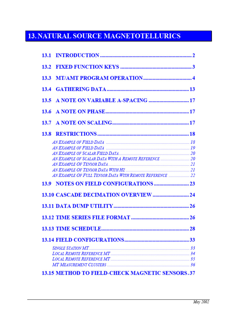 2002.05 - MT AMT Program Manual - Zonge | PDF | Electronics ...