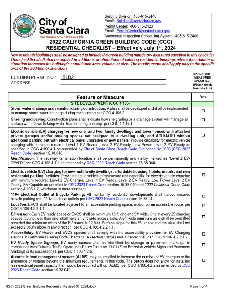 2022 California Green Building Checklist | PDF | Materials | Building ...