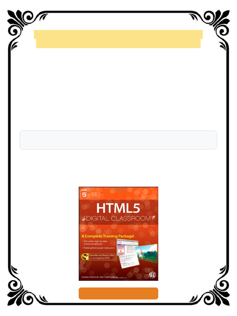 HTML5 Digital Classroom 1st Edition Jeremy Osborn ebook polished pdf ...