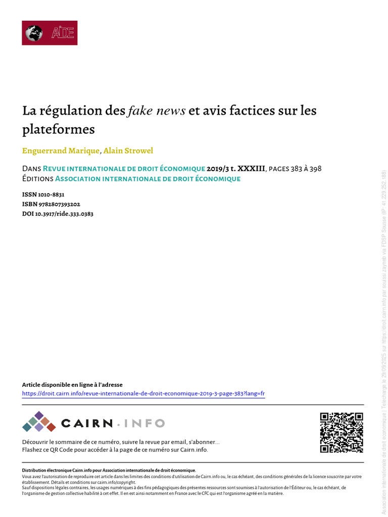 Régulation des fake news et avis factices | PDF | Facebook | Informations