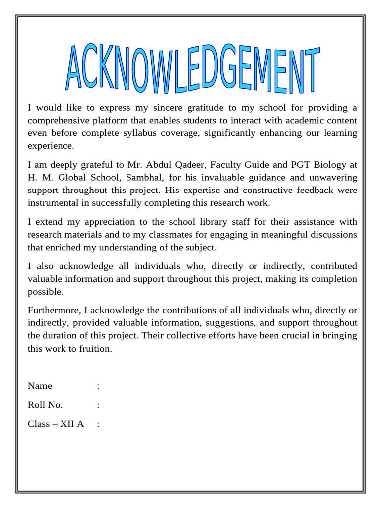Gratitude for Academic Support and Guidance | PDF