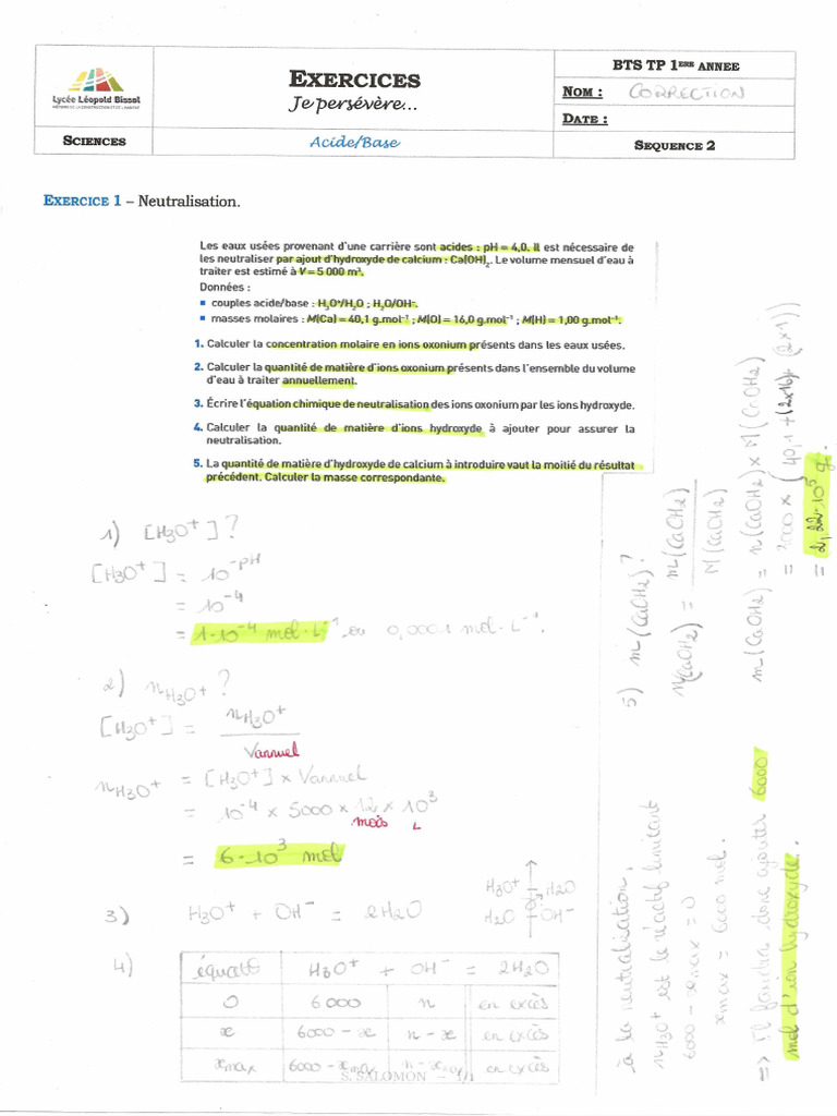 Séquence 2 - Correction exercices 3 | PDF