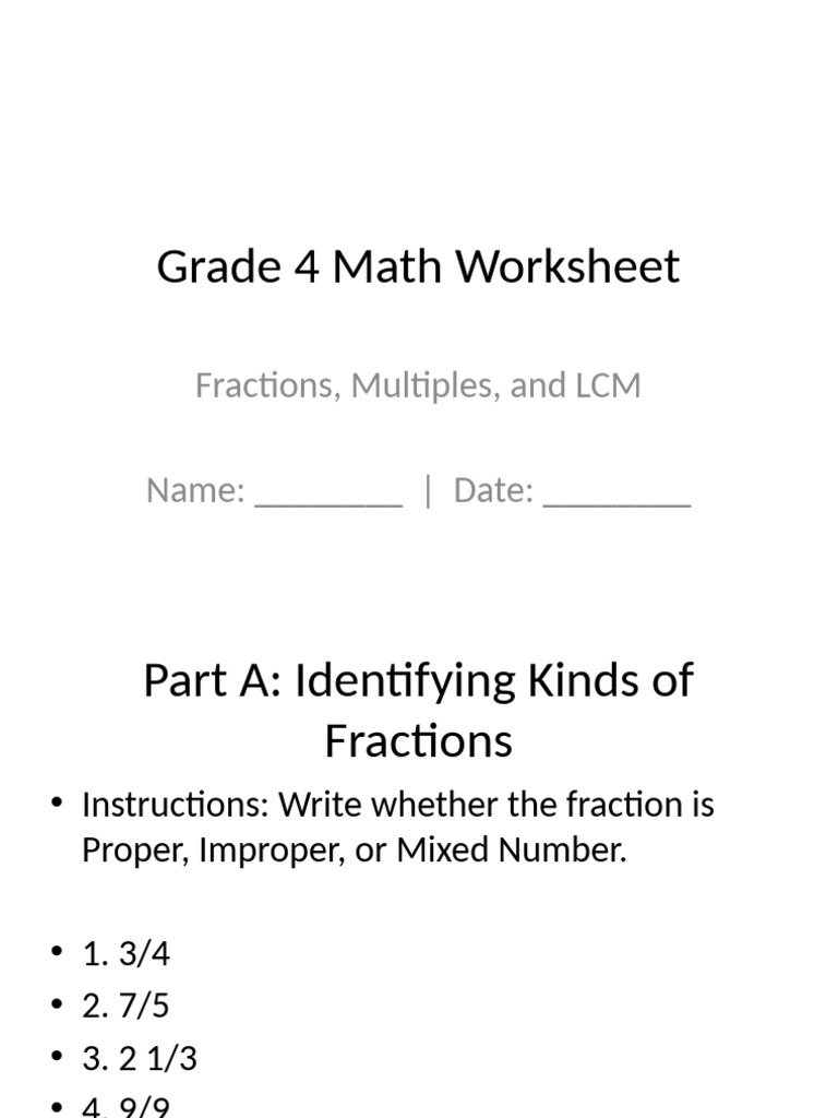 Grade4 Math Worksheet | PDF