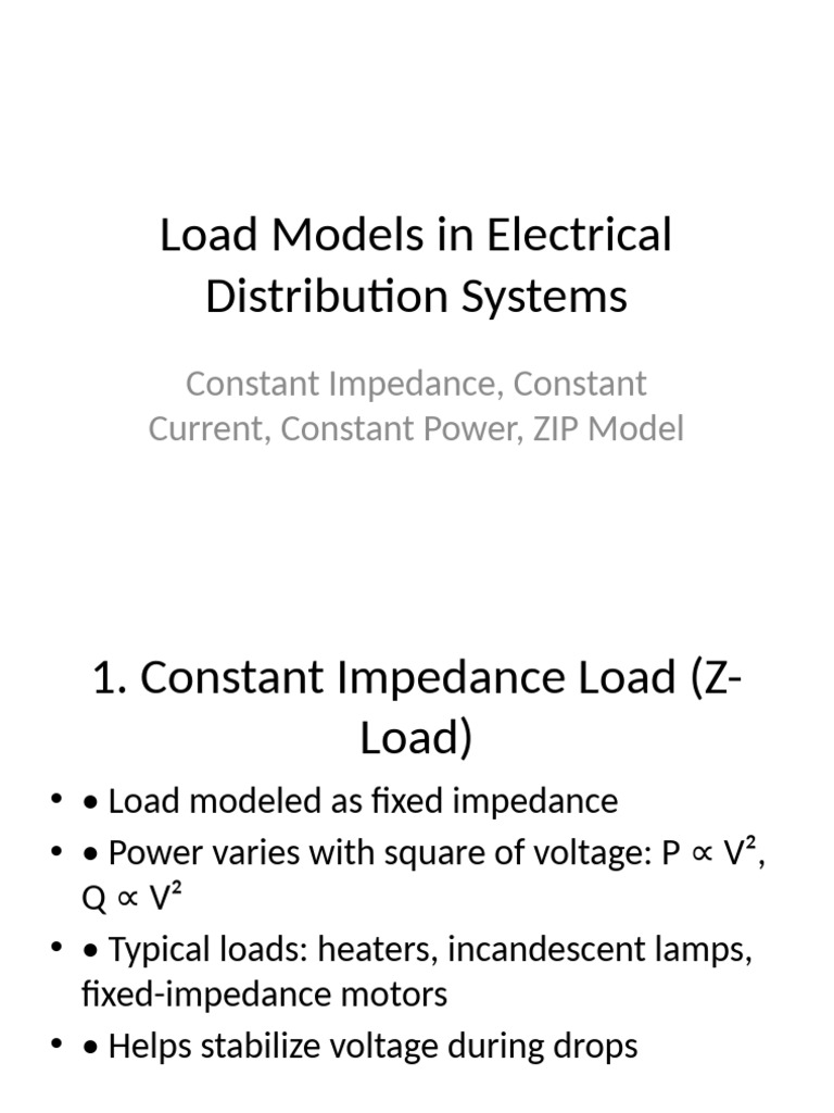 Load Models Distribution Systems | PDF