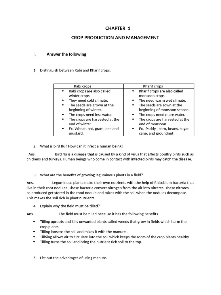G8ch1 Notes | PDF | Crop Rotation | Soil